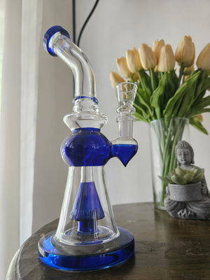Blue Drip Curved Neck Water Pipe