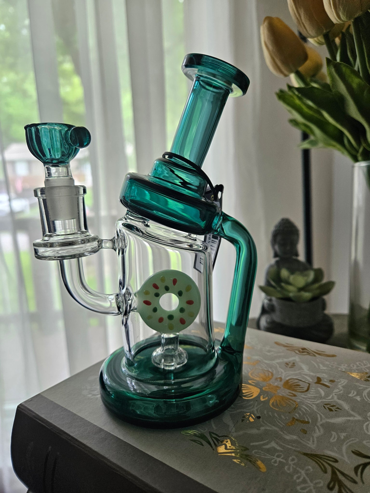 Donut Curve Recycler Water Pipe