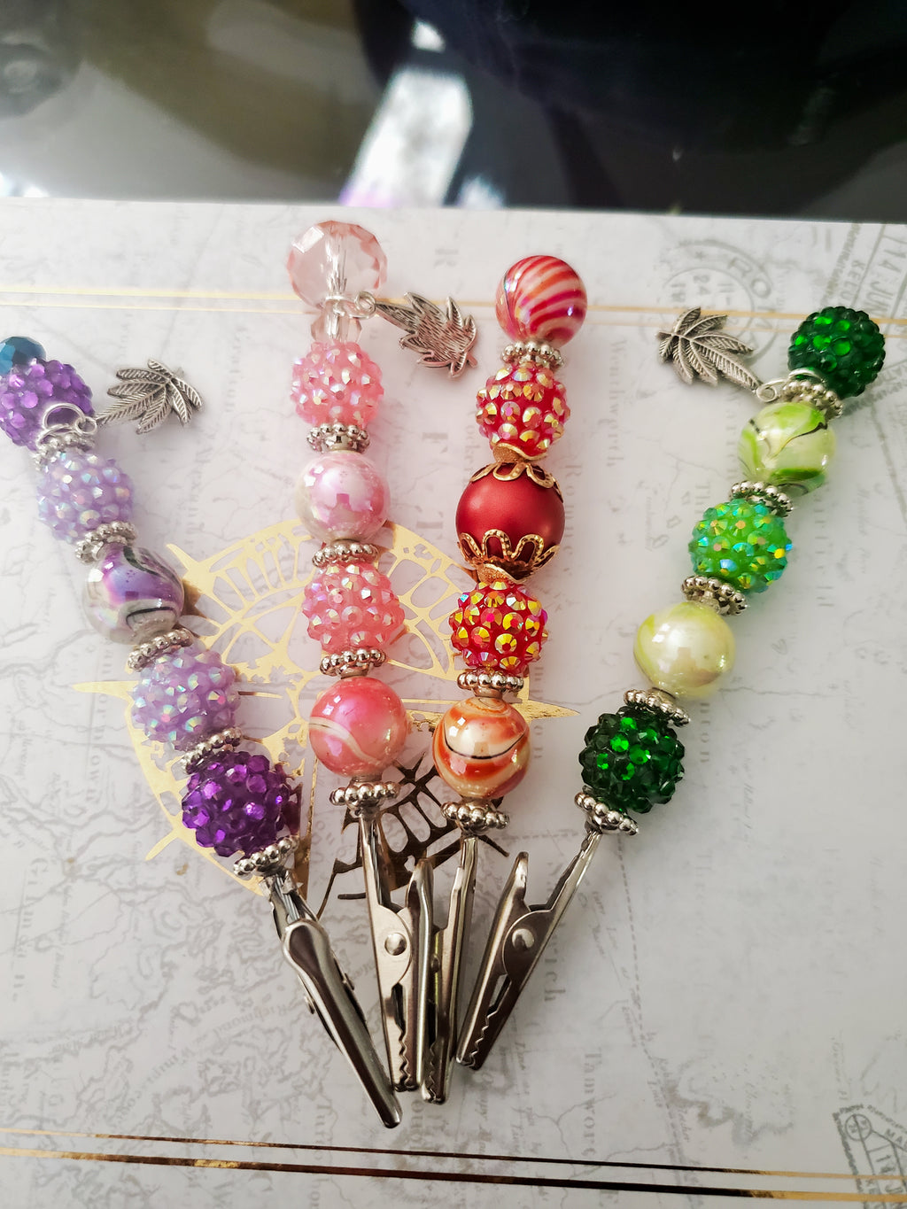 "Mood" Bedazzled Clips