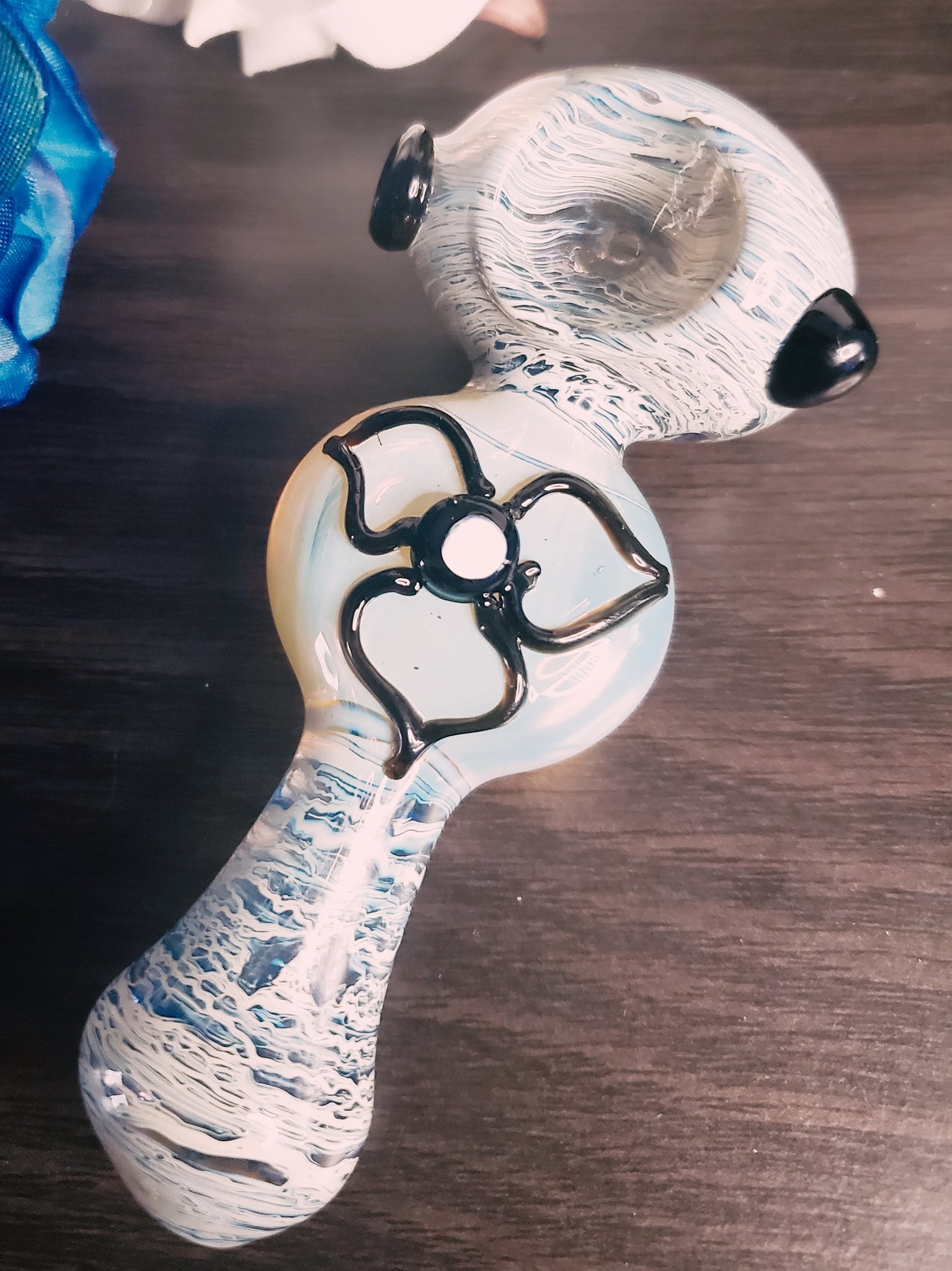 Lotus Waves Glass Hand Pipe