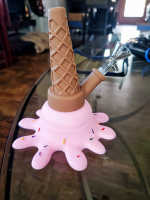 Melted Ice Cream Cone Silicone Pipe
