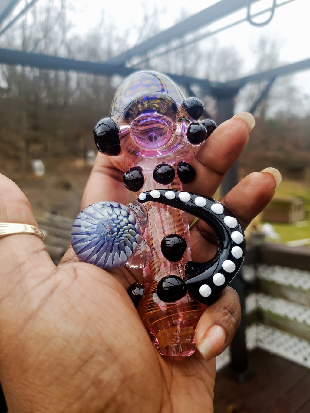 Tentacle Implosion Glass Hand Pipe