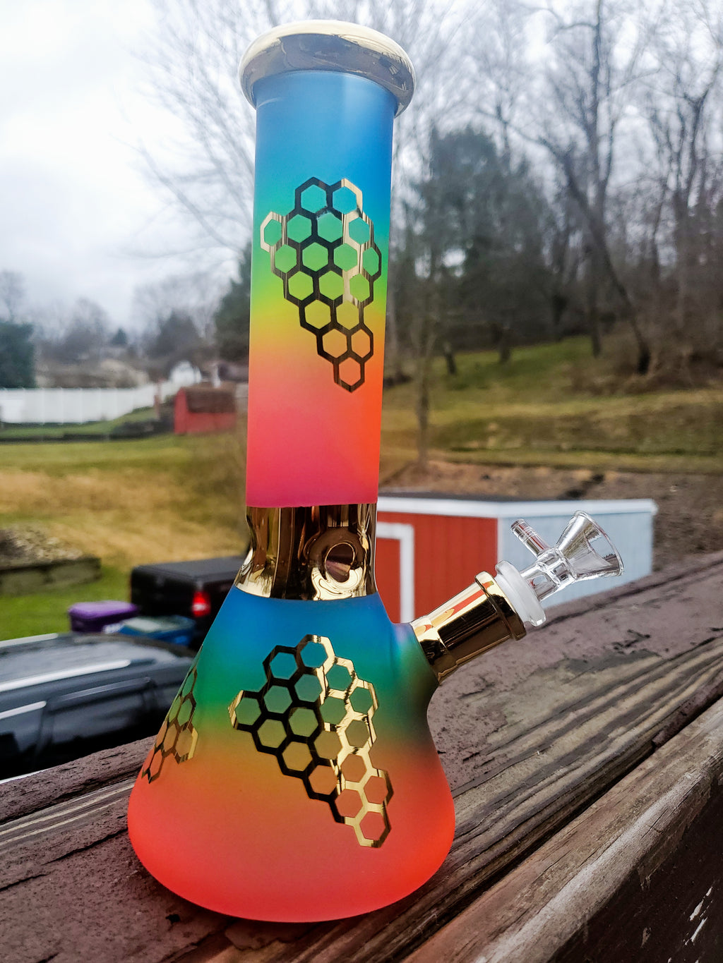 Rainbow Honeycomb Water Pipe