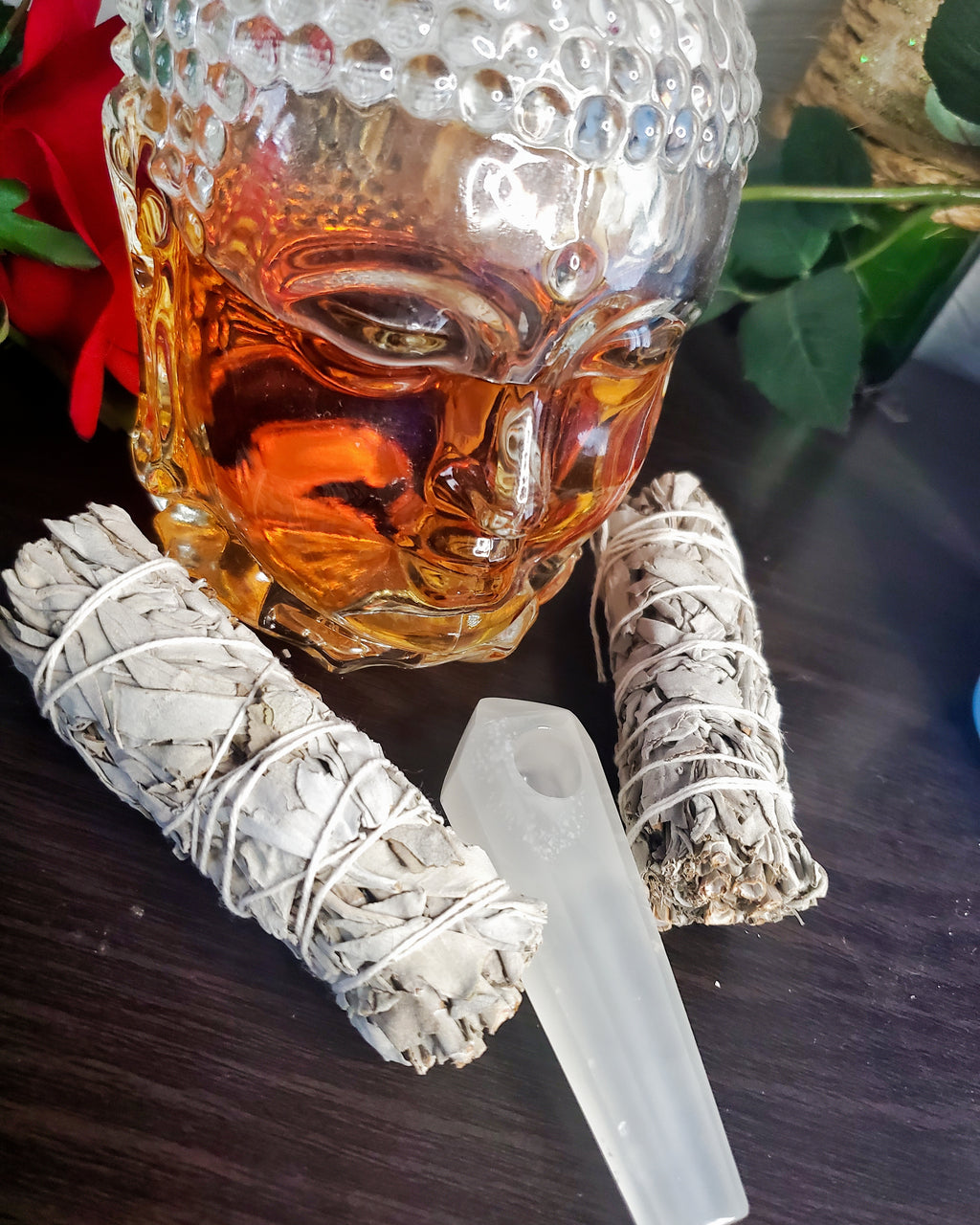 White Crystal Hand Pipe