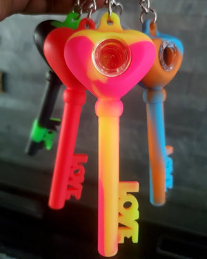 Silicone Key Pipe Keychain